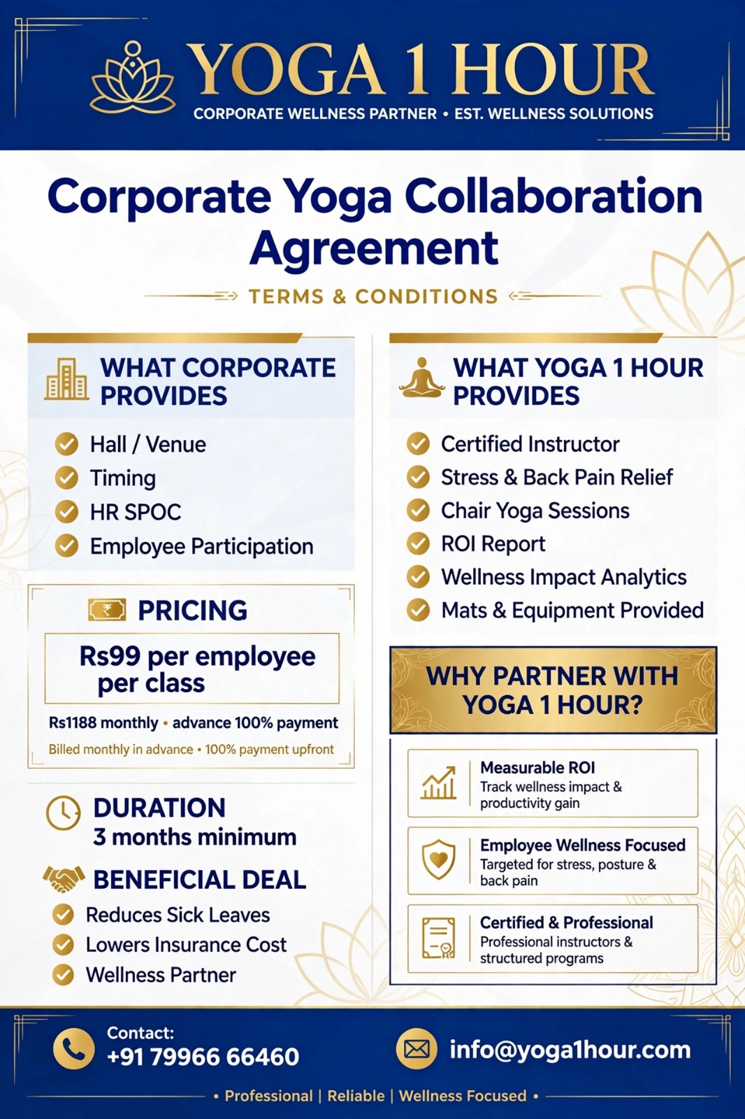 Corporate Yoga collaboration agreement