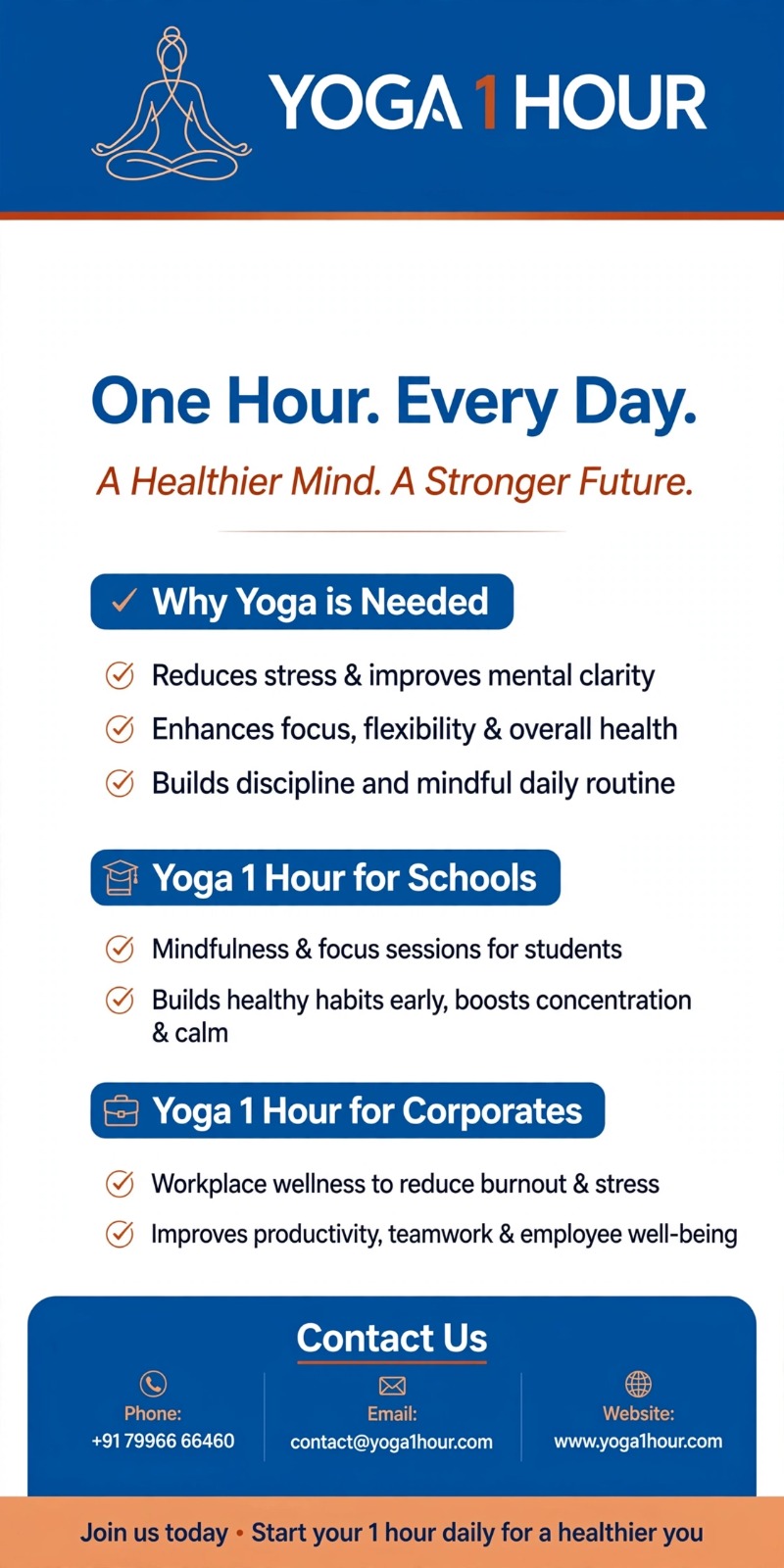 Yoga 1 Hour service overview brochure